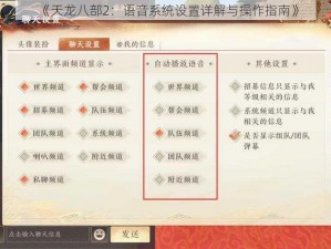 《天龙八部2：语音系统设置详解与操作指南》