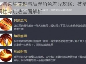 王者荣耀艾琳与后羿角色差异攻略：技能、属性与玩法全面解析