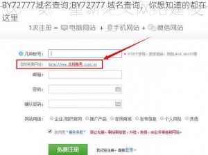 BY72777域名查询;BY72777 域名查询，你想知道的都在这里