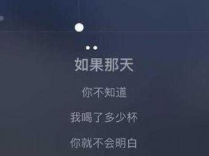 抖音热曲揭秘：如果那天你不知道我醉饮了几杯背后的故事与歌曲解析