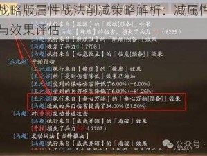 三国志战略版属性战法削减策略解析：减属性战术实战应用与效果评估