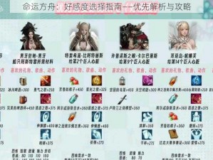 命运方舟：好感度选择指南——优先解析与攻略