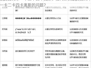 欧美乱码卡一卡二卡四卡奥斯、如何解决欧美乱码卡一卡二卡四卡奥斯的问题？