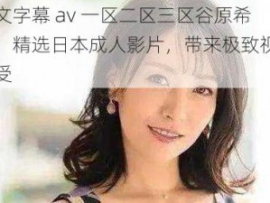 中文字幕 av 一区二区三区谷原希美，精选日本成人影片，带来极致视觉享受