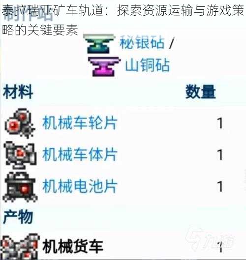 泰拉瑞亚矿车轨道：探索资源运输与游戏策略的关键要素