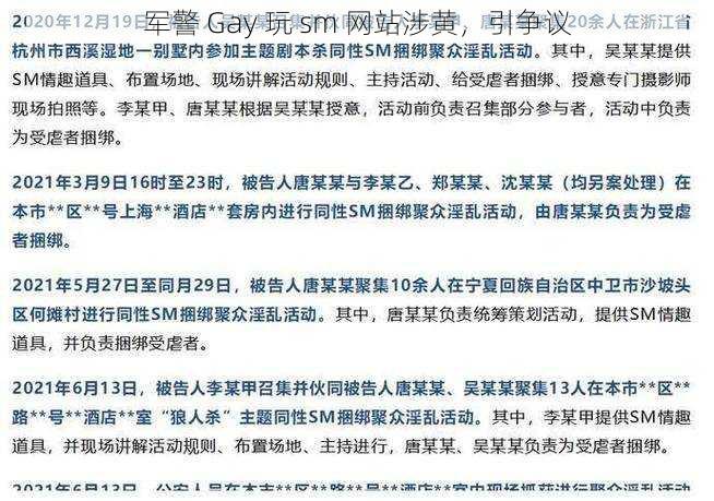 军警 Gay 玩 sm 网站涉黄，引争议