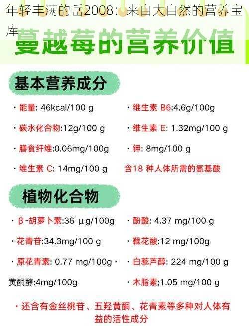 年轻丰满的岳2008：来自大自然的营养宝库