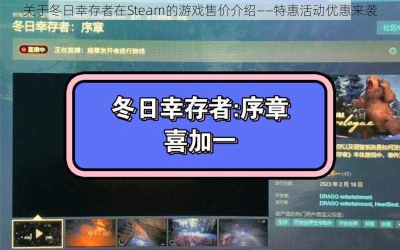 关于冬日幸存者在Steam的游戏售价介绍——特惠活动优惠来袭