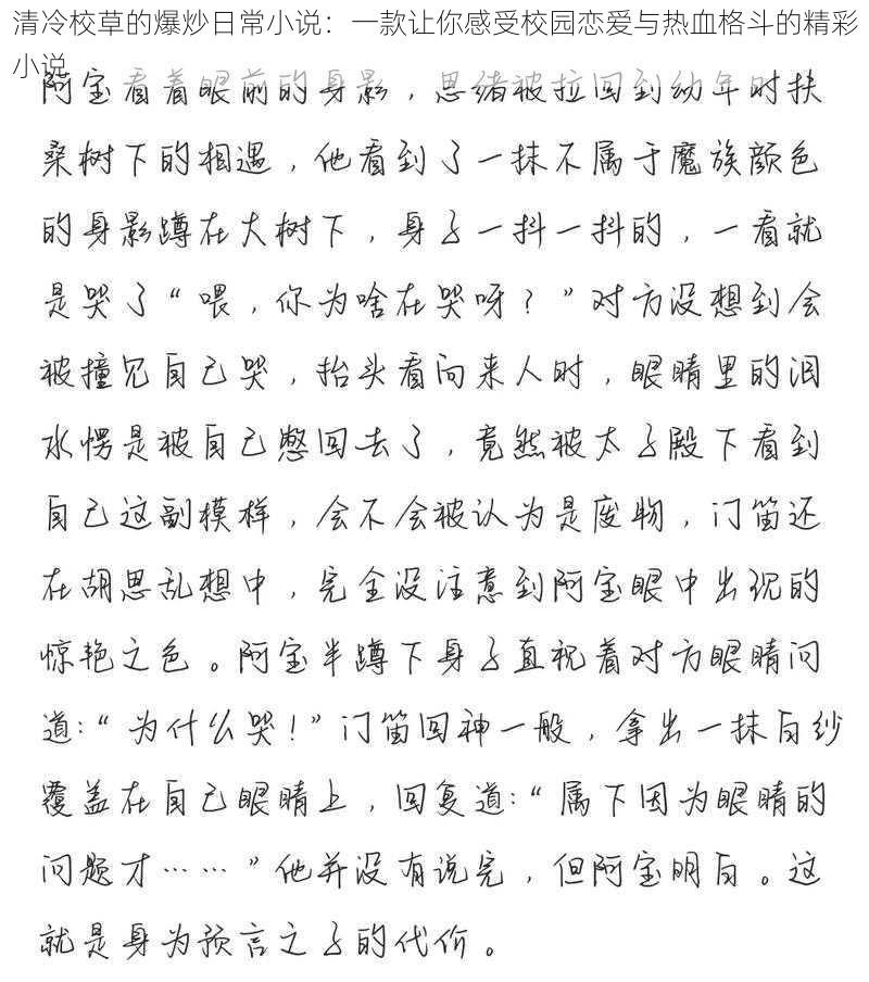 清冷校草的爆炒日常小说：一款让你感受校园恋爱与热血格斗的精彩小说