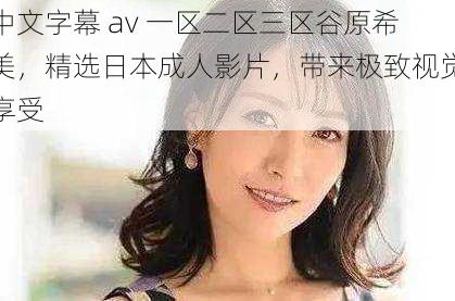 中文字幕 av 一区二区三区谷原希美，精选日本成人影片，带来极致视觉享受