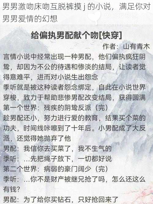 男男激吻床吻互脱裤摸 j 的小说，满足你对男男爱情的幻想