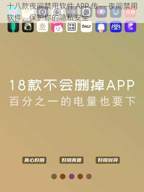 十八款夜间禁用软件 APP 传——夜间禁用软件，保护你的隐私安全