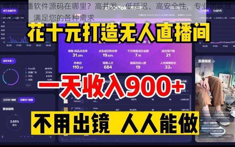 成品直播软件源码在哪里？高并发、低延迟、高安全性，专业团队技术支持，满足您的各种需求