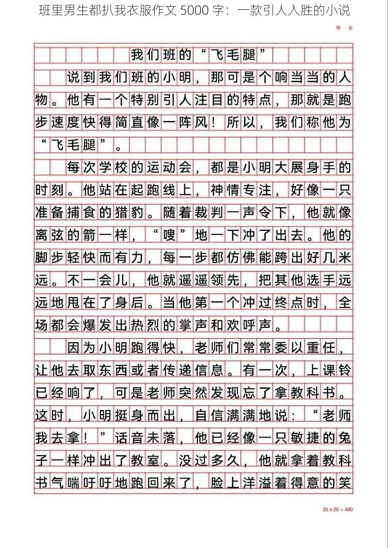 班里男生都扒我衣服作文 5000 字：一款引人入胜的小说