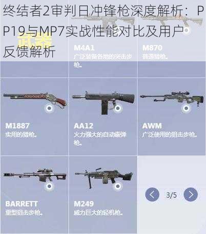 终结者2审判日冲锋枪深度解析：PP19与MP7实战性能对比及用户反馈解析