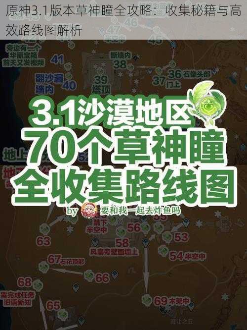 原神3.1版本草神瞳全攻略：收集秘籍与高效路线图解析