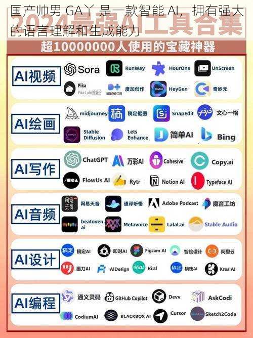 国产帅男 GA丫 是一款智能 AI，拥有强大的语言理解和生成能力