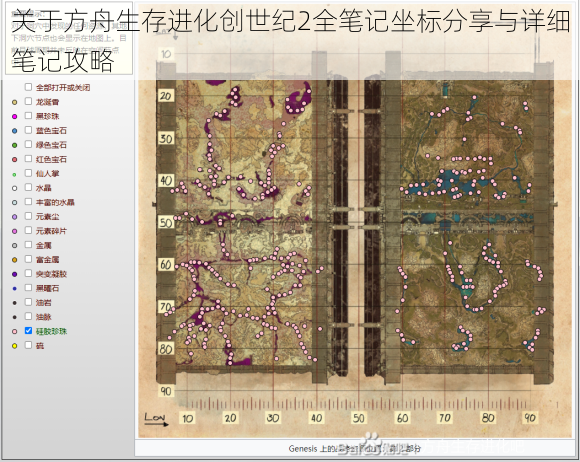 关于方舟生存进化创世纪2全笔记坐标分享与详细笔记攻略