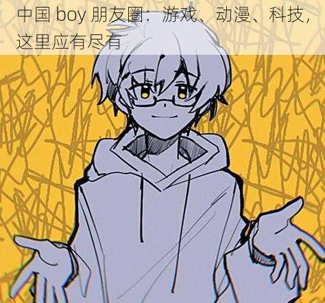 中国 boy 朋友圈：游戏、动漫、科技，这里应有尽有