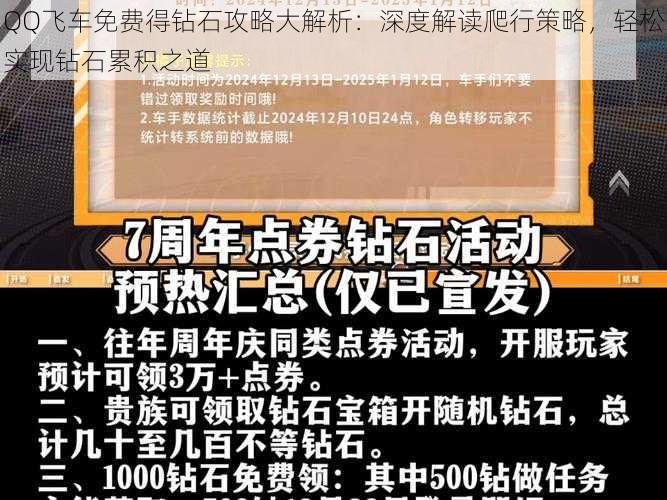 QQ飞车免费得钻石攻略大解析：深度解读爬行策略，轻松实现钻石累积之道