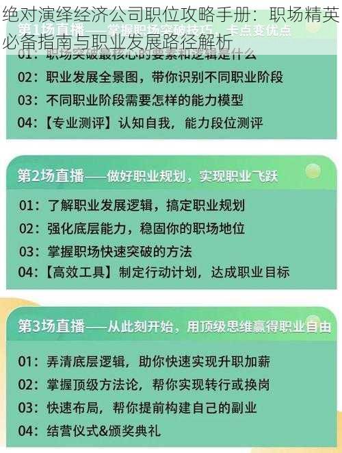 绝对演绎经济公司职位攻略手册：职场精英必备指南与职业发展路径解析