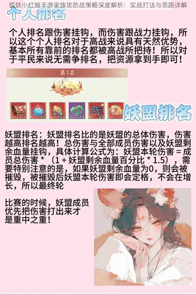 狐妖小红娘手游家族攻防战策略深度解析：实战打法与思路详解