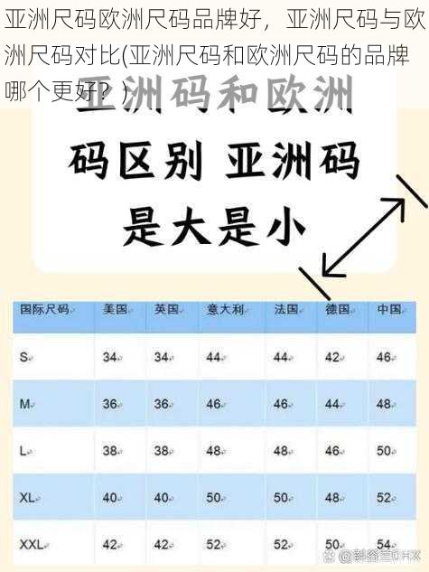 亚洲尺码欧洲尺码品牌好，亚洲尺码与欧洲尺码对比(亚洲尺码和欧洲尺码的品牌哪个更好？)
