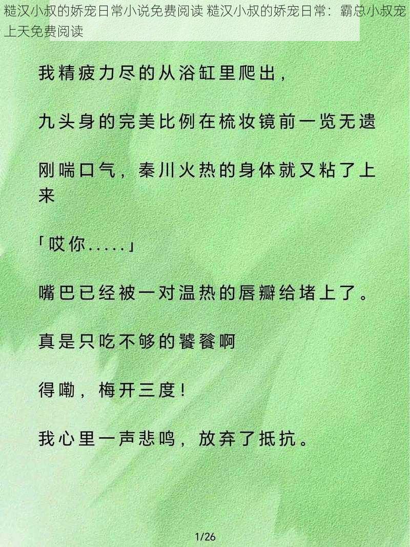 糙汉小叔的娇宠日常小说免费阅读 糙汉小叔的娇宠日常：霸总小叔宠上天免费阅读