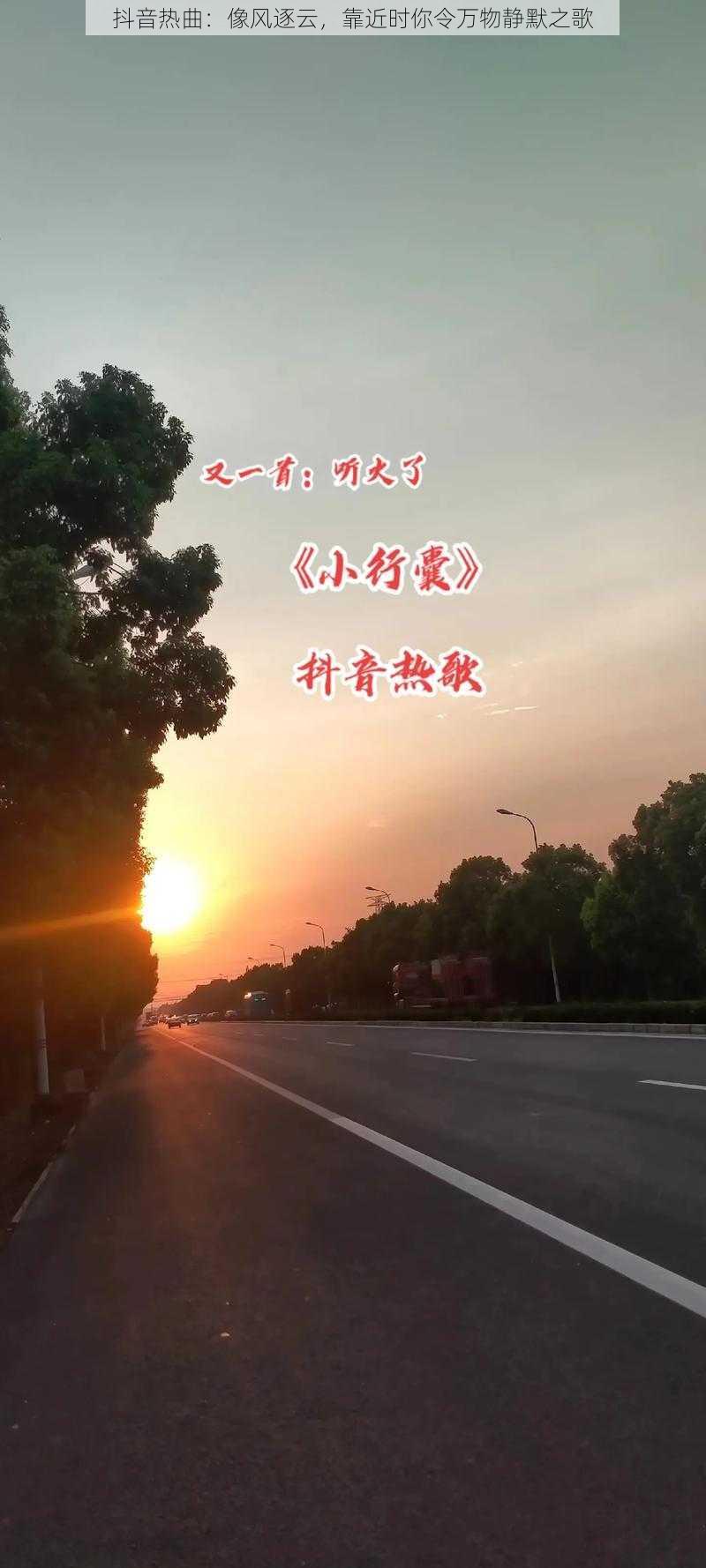 抖音热曲：像风逐云，靠近时你令万物静默之歌