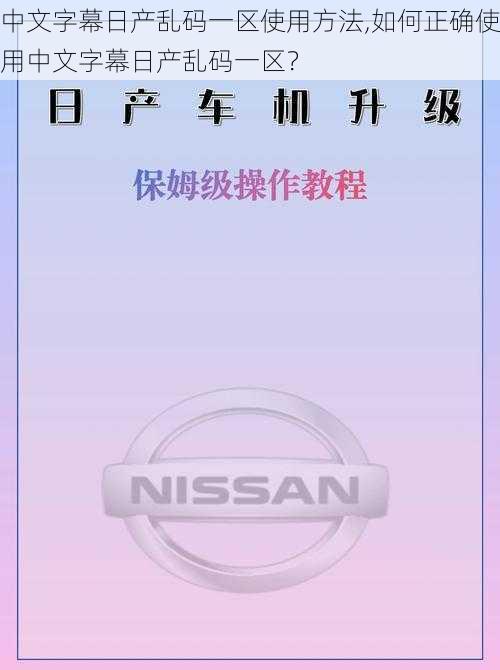 中文字幕日产乱码一区使用方法,如何正确使用中文字幕日产乱码一区？