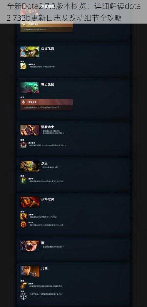 全新Dota2 7.3版本概览：详细解读dota2 732b更新日志及改动细节全攻略