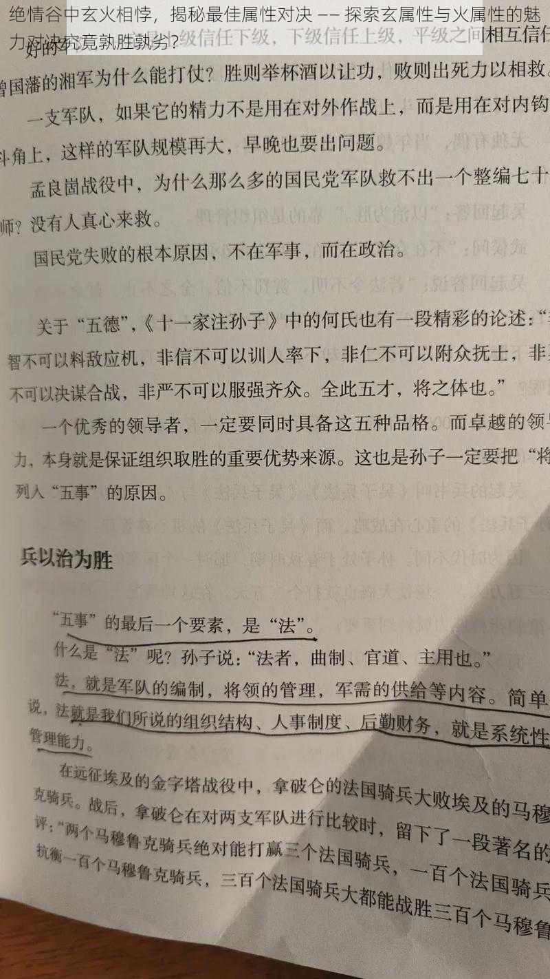 绝情谷中玄火相悖，揭秘最佳属性对决 —— 探索玄属性与火属性的魅力对决究竟孰胜孰劣？