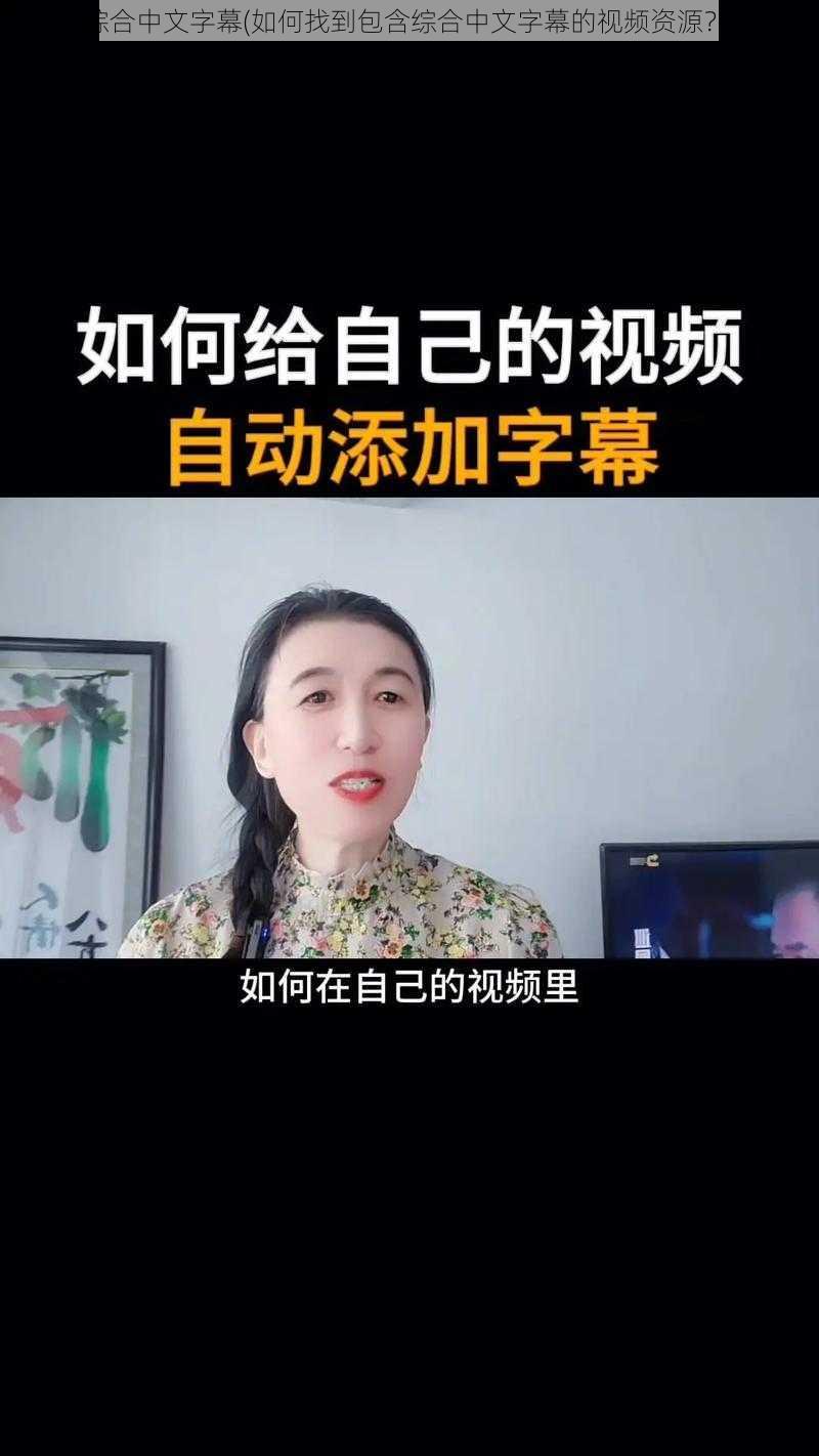 综合中文字幕(如何找到包含综合中文字幕的视频资源？)