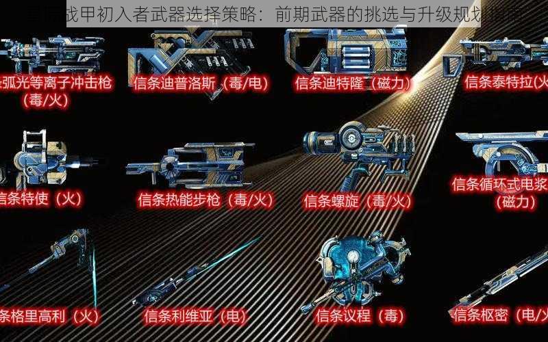 星际战甲初入者武器选择策略：前期武器的挑选与升级规划指南