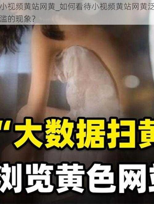 小视频黄站网黄_如何看待小视频黄站网黄泛滥的现象？