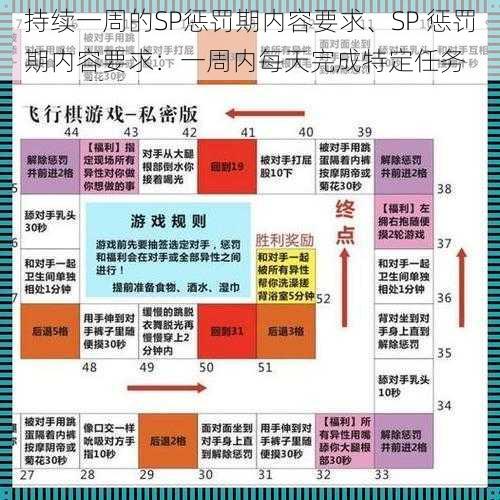 持续一周的SP惩罚期内容要求、SP 惩罚期内容要求：一周内每天完成特定任务