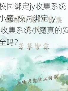 校园绑定jy收集系统小魔-校园绑定 jy 收集系统小魔真的安全吗？