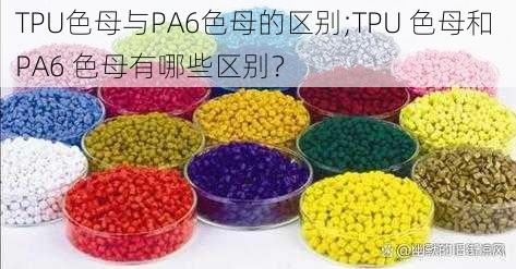 TPU色母与PA6色母的区别;TPU 色母和 PA6 色母有哪些区别？