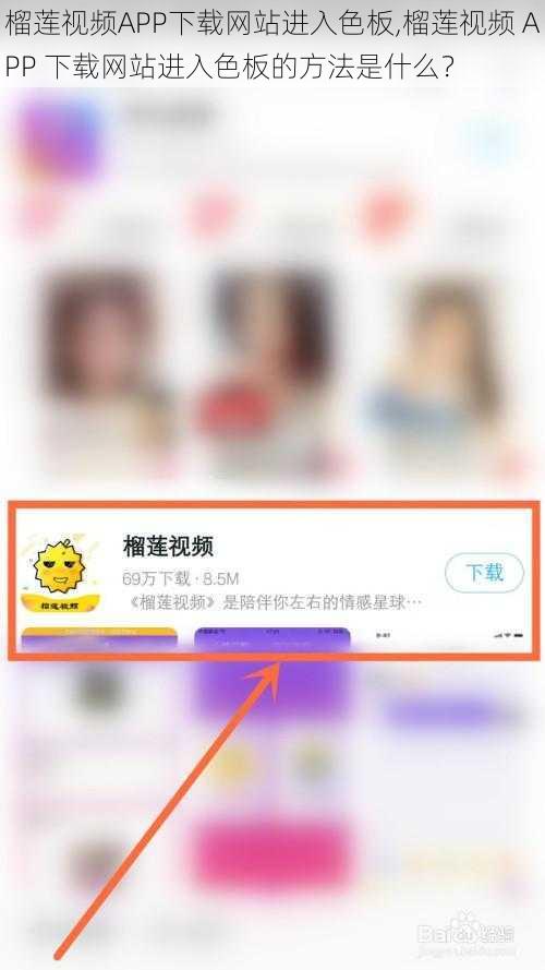 榴莲视频APP下载网站进入色板,榴莲视频 APP 下载网站进入色板的方法是什么？