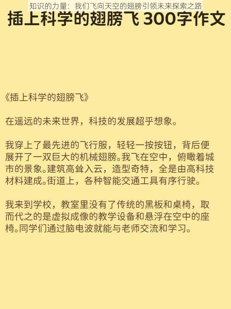 知识的力量：我们飞向天空的翅膀引领未来探索之路