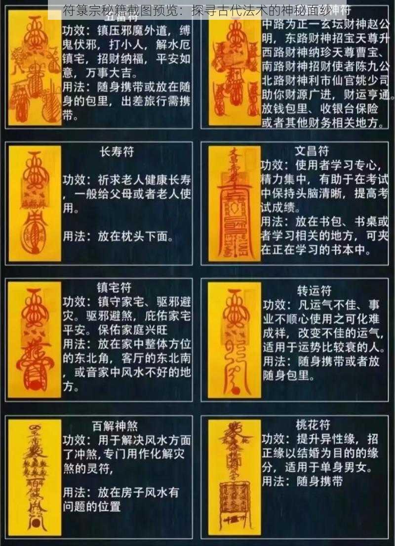 符箓宗秘籍截图预览：探寻古代法术的神秘面纱