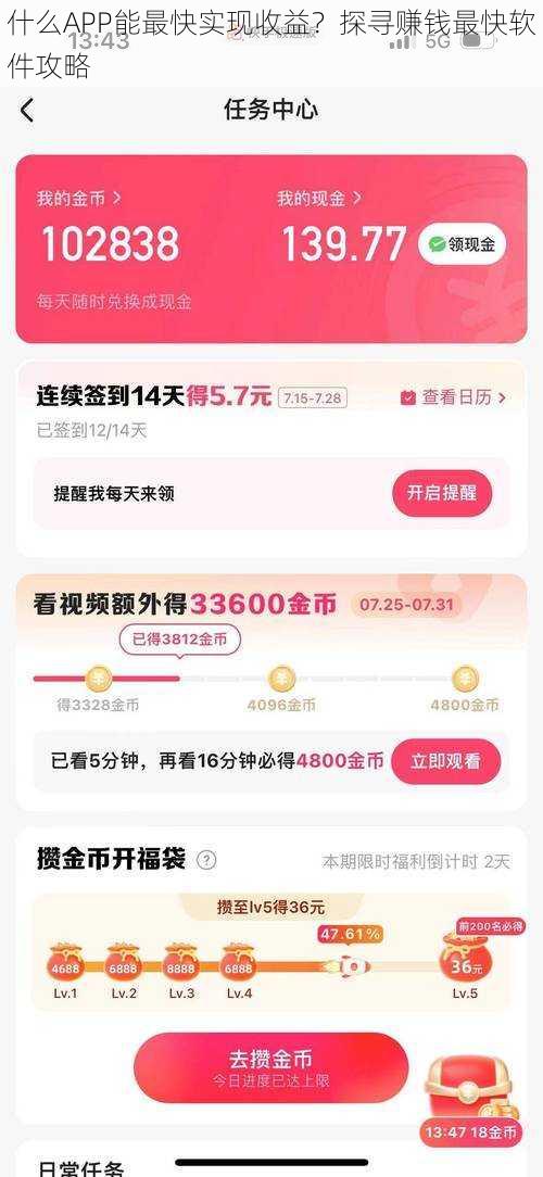 什么APP能最快实现收益？探寻赚钱最快软件攻略